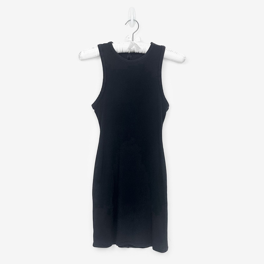 Skims Cotton Rib Tank Dress Size S Black Bodycon Casual Neutral Minimalist LBD
